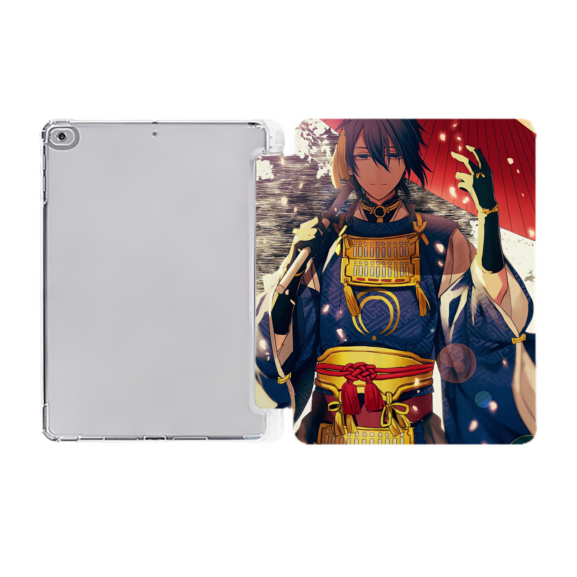 （画像用） 刀剣乱舞 Touken Ranbu IPad ケース ペン収納付き 三つ折りスタンド PUレザー×シリコン 対応機種9.5/10.5/10.9インチ